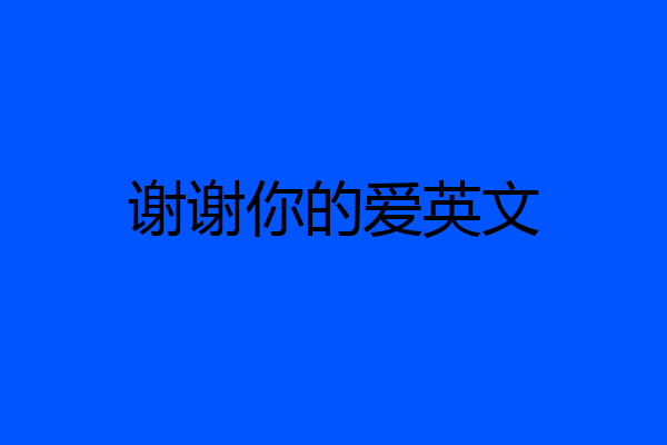 谢谢你的爱英文