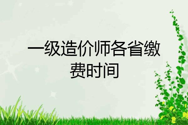 一级造价师各省缴费时间