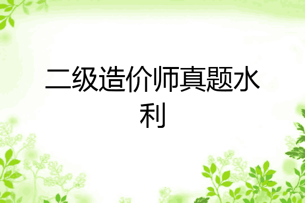 二级造价师真题水利