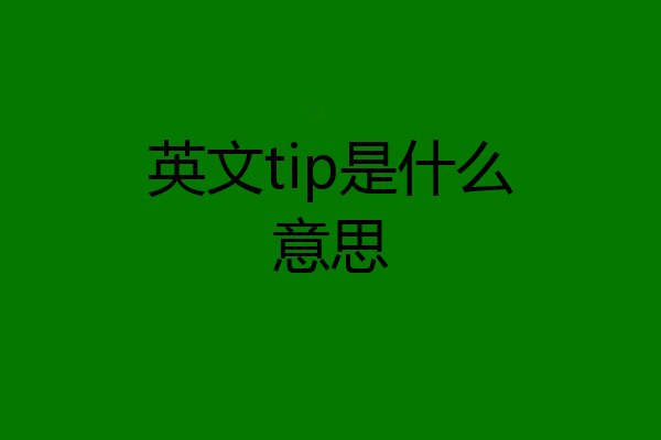 英文tip是什么意思