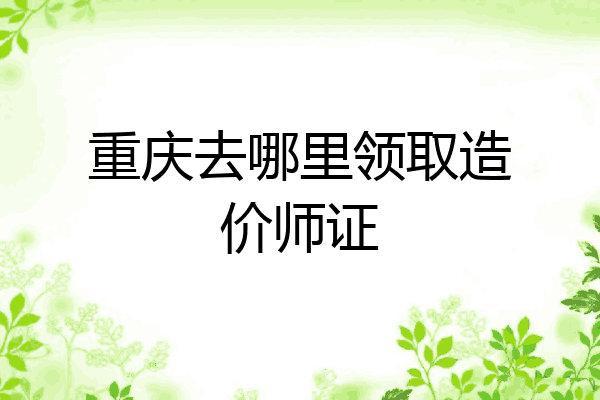 重庆去哪里领取造价师证