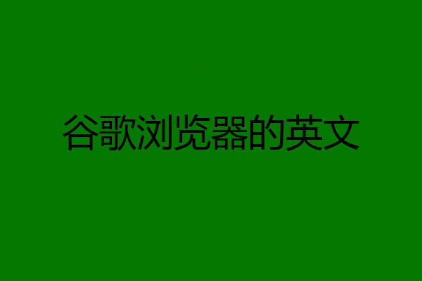 谷歌浏览器的英文