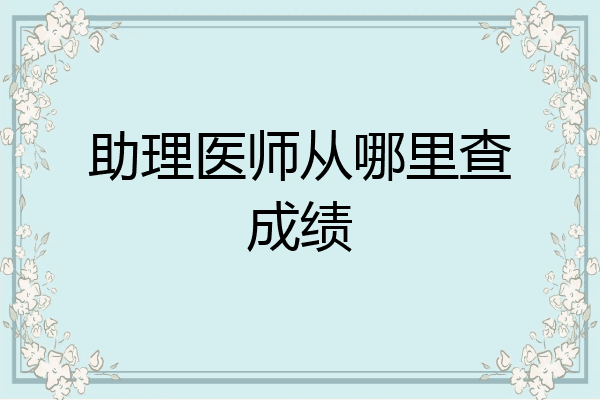 助理医师从哪里查成绩