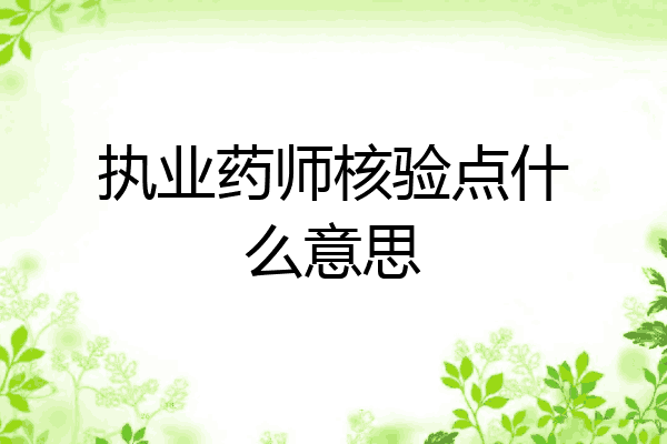 执业药师核验点什么意思