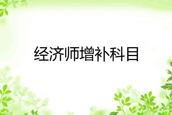 经济师增补科目