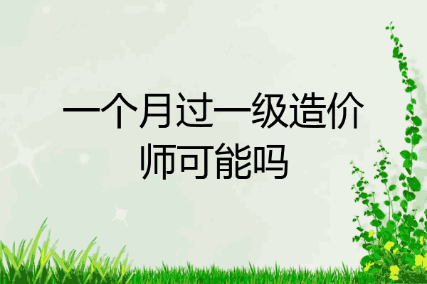 一个月过一级造价师可能吗