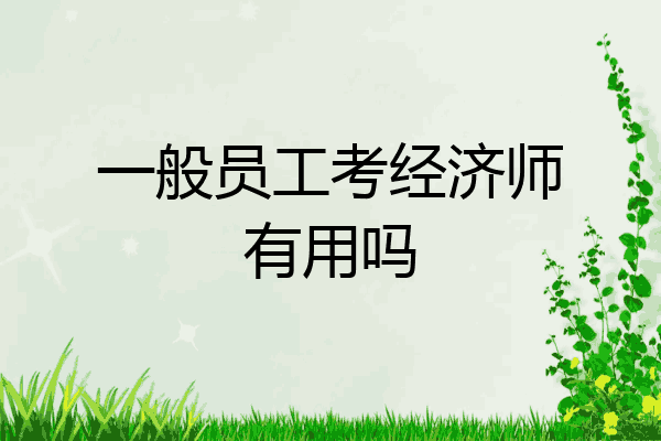 一般员工考经济师有用吗