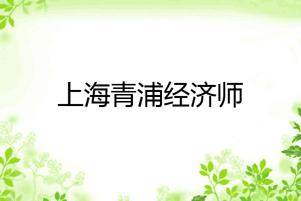 上海青浦经济师