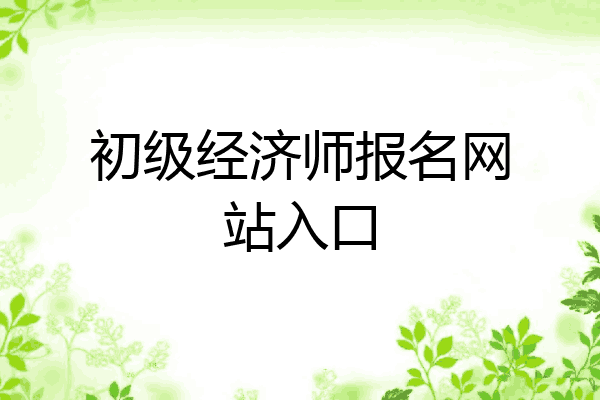 初级经济师报名网站入口