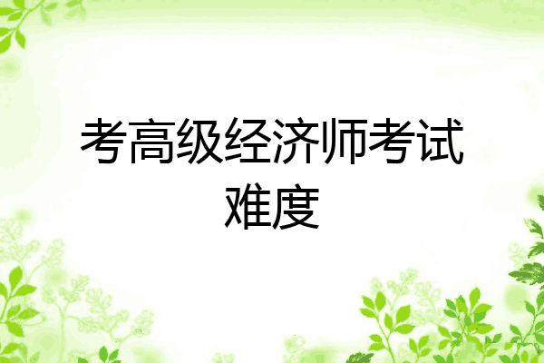 考高级经济师考试难度