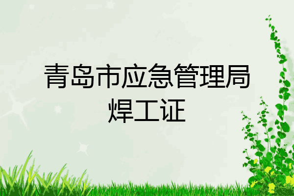 青岛市应急管理局焊工证