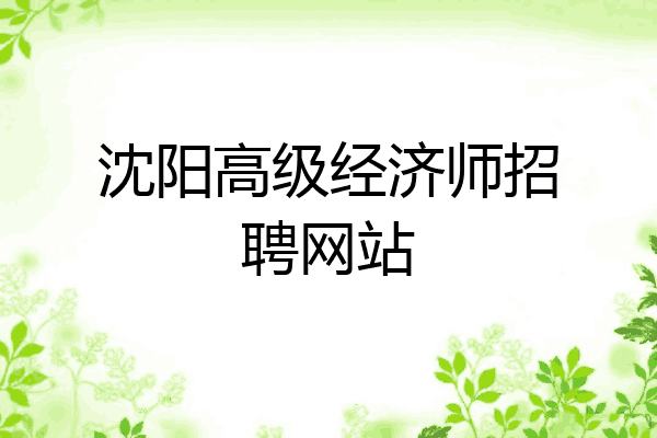 沈阳高级经济师招聘网站