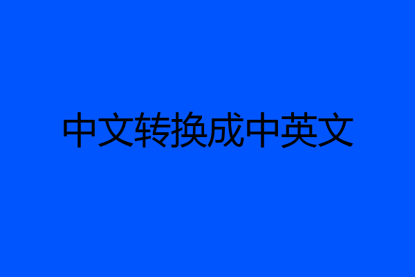 中文转换成中英文