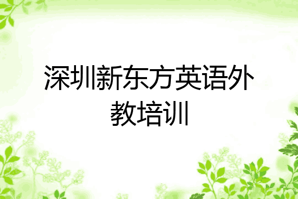 深圳新东方英语外教培训