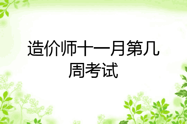 造价师十一月第几周考试