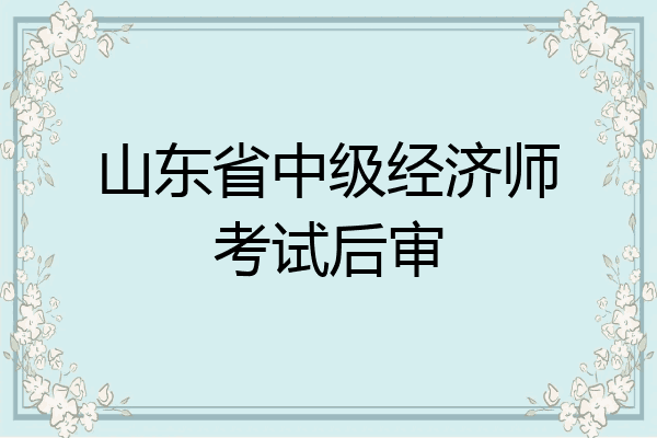 山东省中级经济师考试后审