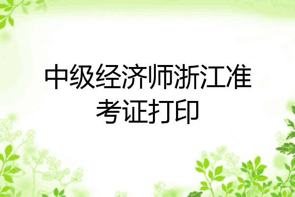 中级经济师浙江准考证打印