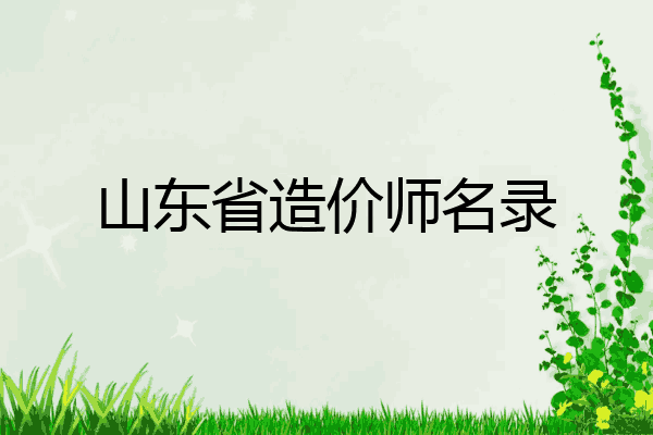 山东省造价师名录