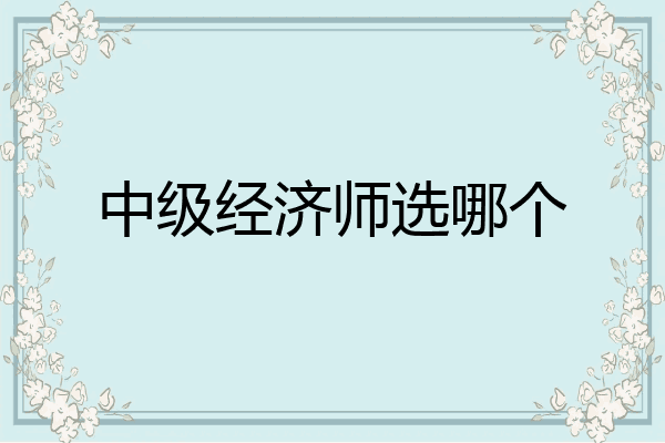 中级经济师选哪个