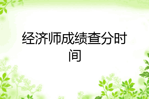 经济师成绩查分时间