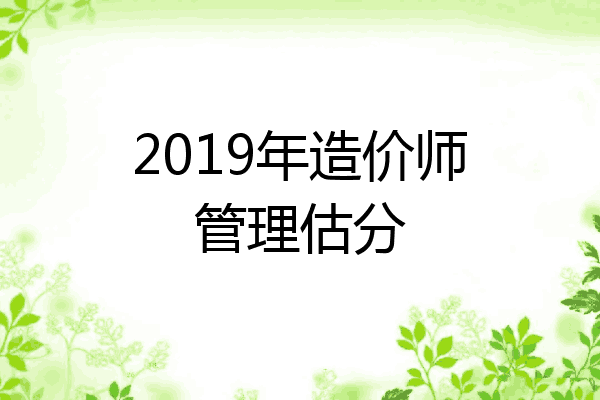 2019年造价师管理估分