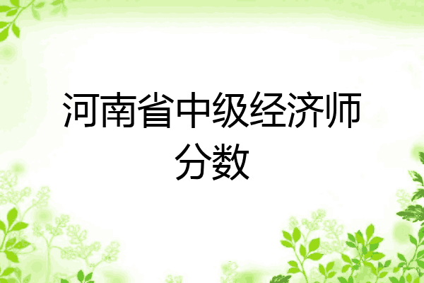 河南省中级经济师分数