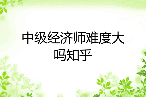 中级经济师难度大吗知乎