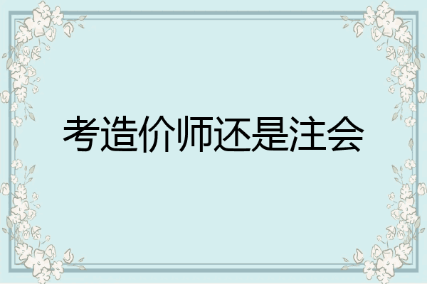 考造价师还是注会