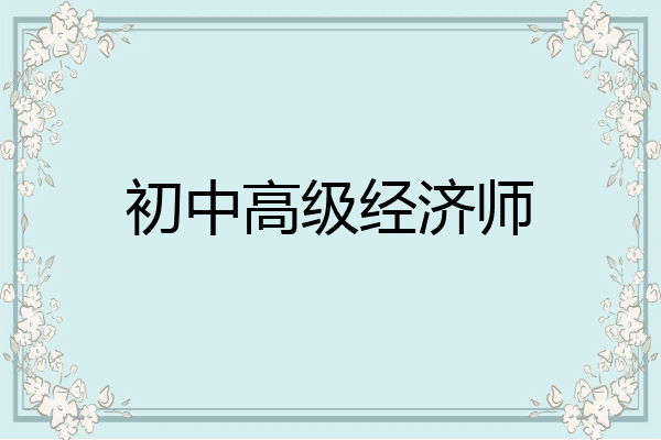 初中高级经济师