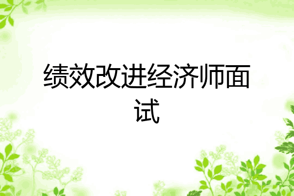 绩效改进经济师面试
