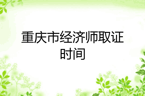 重庆市经济师取证时间