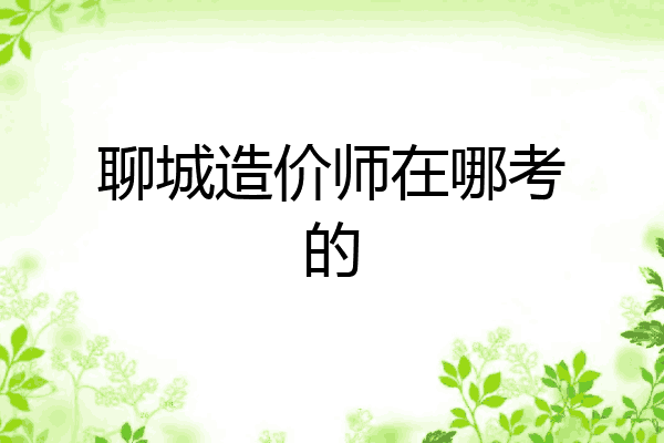 聊城造价师在哪考的