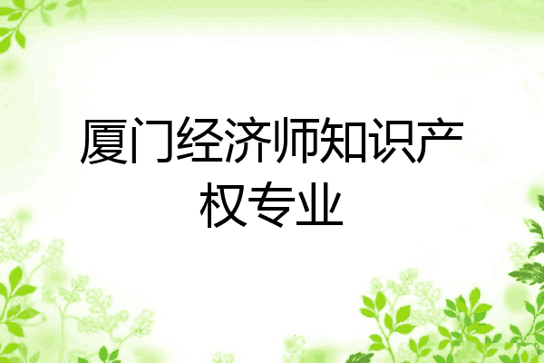 厦门经济师知识产权专业