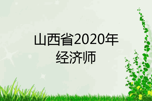 山西省2020年经济师