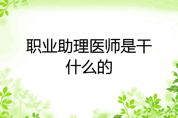 职业助理医师是干什么的
