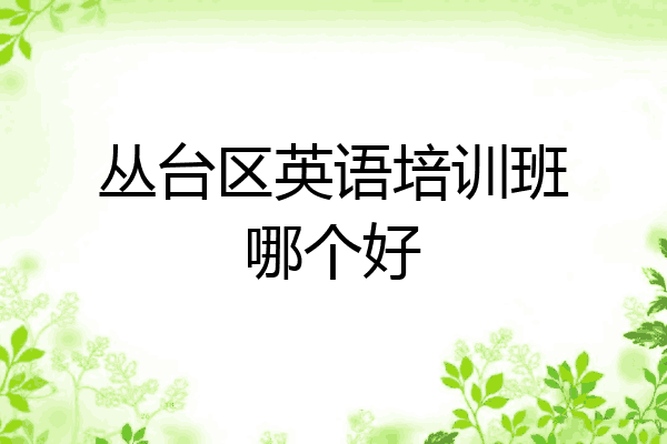 丛台区英语培训班哪个好