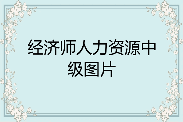 经济师人力资源中级图片