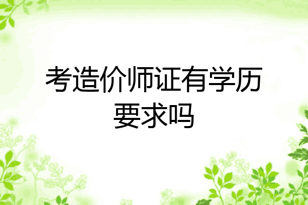 考造价师证有学历要求吗