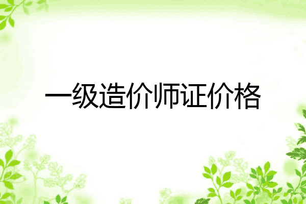 一级造价师证价格