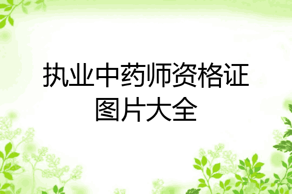 执业中药师资格证图片大全