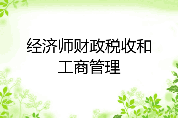 经济师财政税收和工商管理