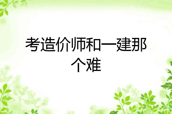 考造价师和一建那个难