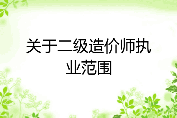 关于二级造价师执业范围
