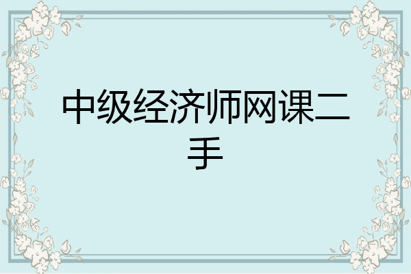 中级经济师网课二手