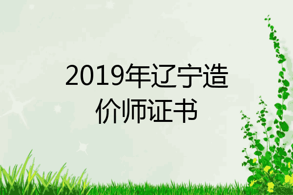 2019年辽宁造价师证书