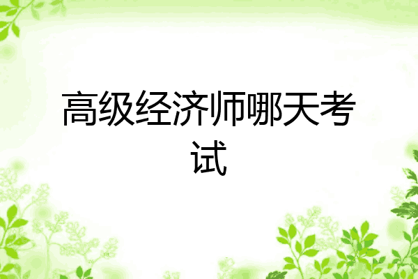 高级经济师哪天考试