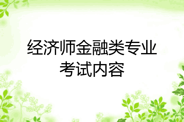 经济师金融类专业考试内容