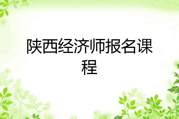 陕西经济师报名课程