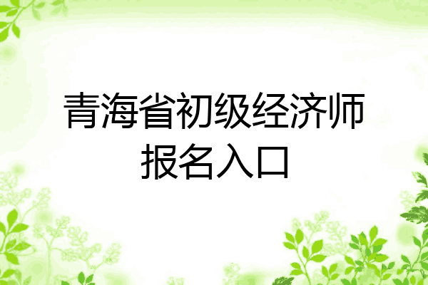 青海省初级经济师报名入口