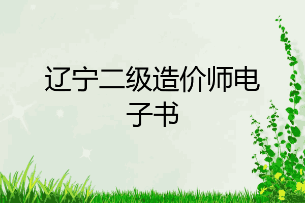辽宁二级造价师电子书
